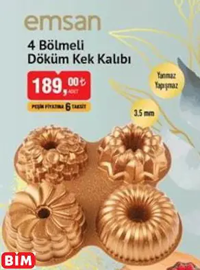 EMSAN 4 BÖLMELİ DÖKÜM KEK KALIBI